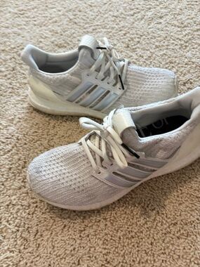 adidas Kids White and Light Gray Athletic Sneakers